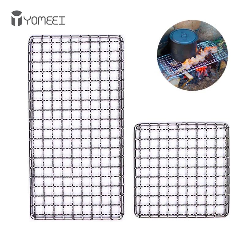 Camping Cooking Mesh - YOMEEI 2Pcs 스테인레스 스틸 바베큐 그릴