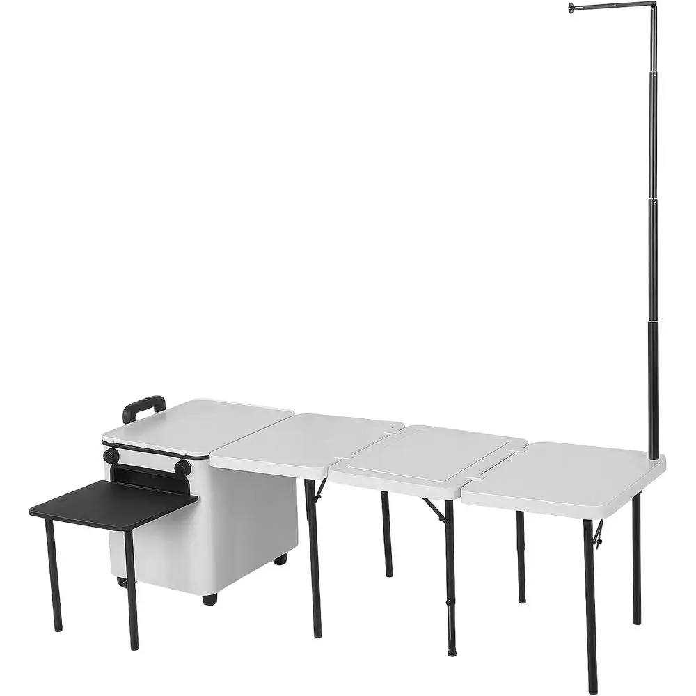 Camping Cooking Light - 휴대용 야외 바베큐 카트 (바퀴, 조명,