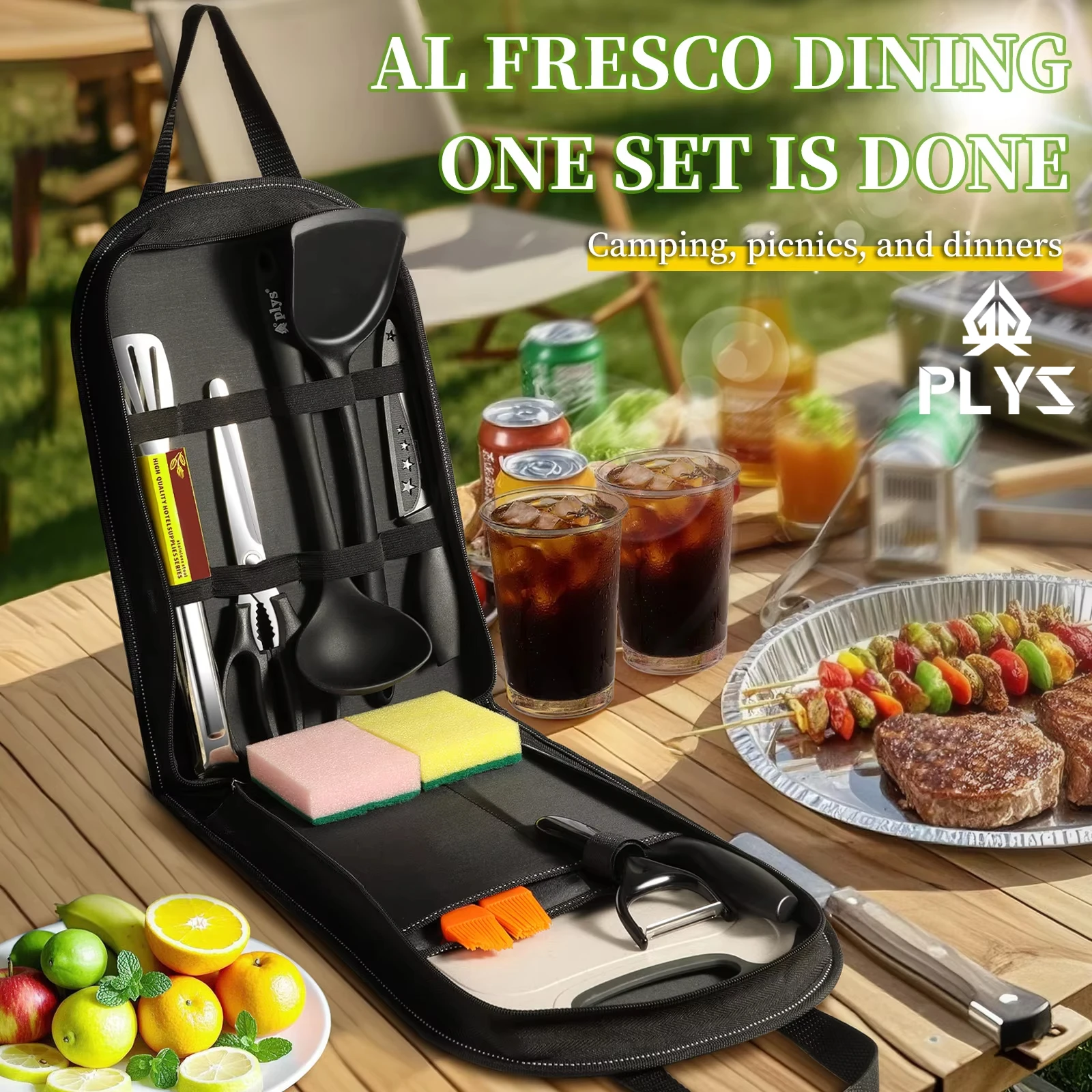 Camping Cooking And Dining Set - 배낭 바베큐 티타늄 캠핑을위한 10 조각