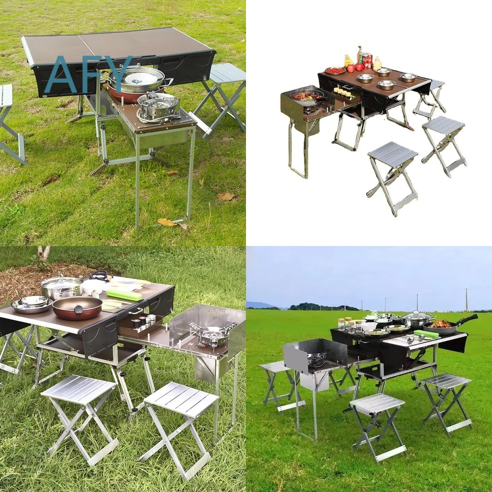 Camping Cooking And Dining Set - 휴대용 접이식 야외 요리 그릴 식사용