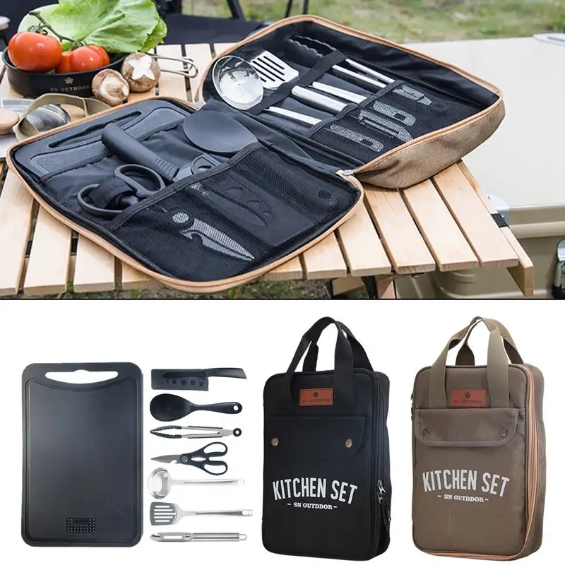 Camping Cooking And Dining Set - 8종 캠핑 주방용품 세트 휴대용 야외