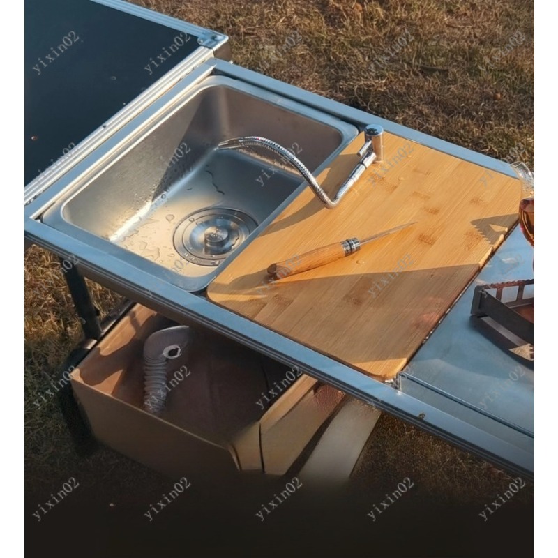 Camping Cooking Vegetables - 야외 휴대용 캠핑 주방 싱크 모듈,
