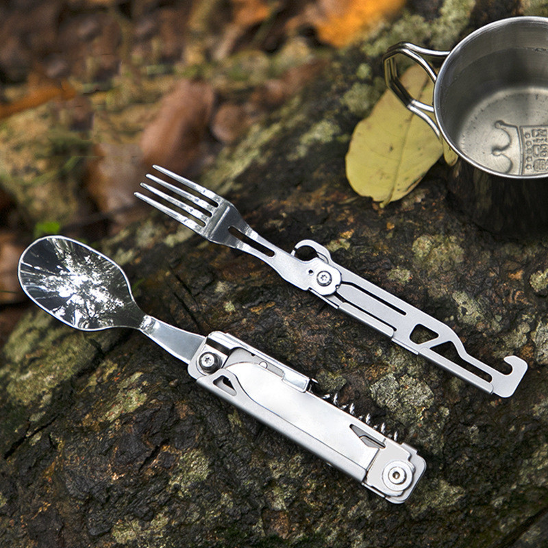 다기능 캠핑 포크 스푼 세트 휴대용 접이식 나이프 포크 - Camping Cooking And Dining Set 리뷰 및 가격