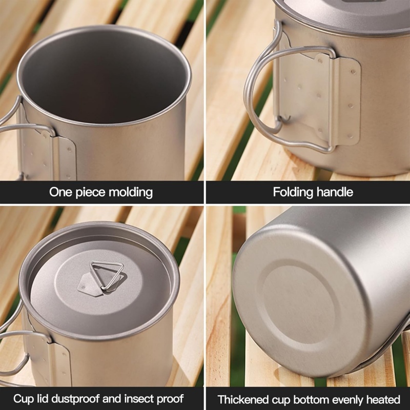 접이식 손잡이가 있는 티타늄 캠핑 머그컵, 가볍고 휴대 - Camping Cooking Mesh 리뷰 및 가격