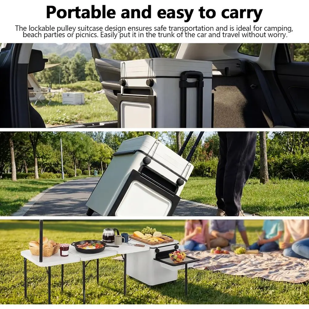 휴대용 야외 바베큐 카트 (바퀴, 조명, 접이식 캠핑  - Camping Cooking Light 리뷰 및 가격