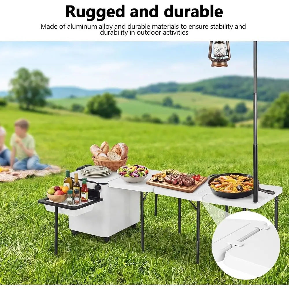 휴대용 야외 바베큐 카트 (바퀴, 조명, 접이식 캠핑  - Camping Cooking Light 리뷰 및 가격