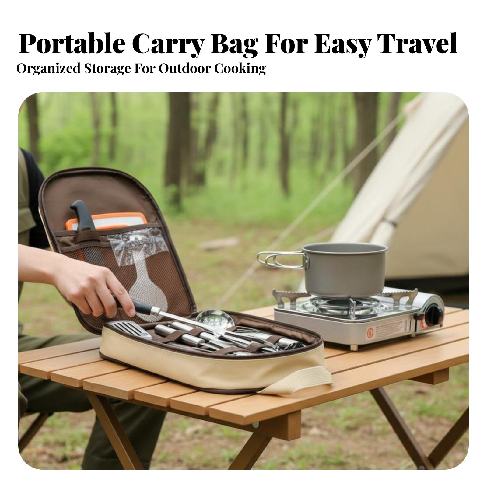 야외 휴대용 조리기구 세트, 캠핑 식기, 스테인리스 스 - Camping Cooking And Dining Set 리뷰 및 가격