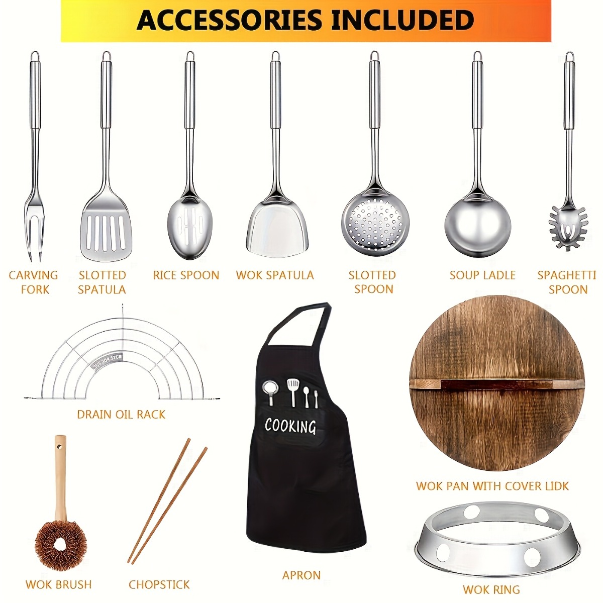 12.6인치 주철 웍 세트, 13종 조리기구 액세서리  - Camping Cooking Vegetables 리뷰 및 가격