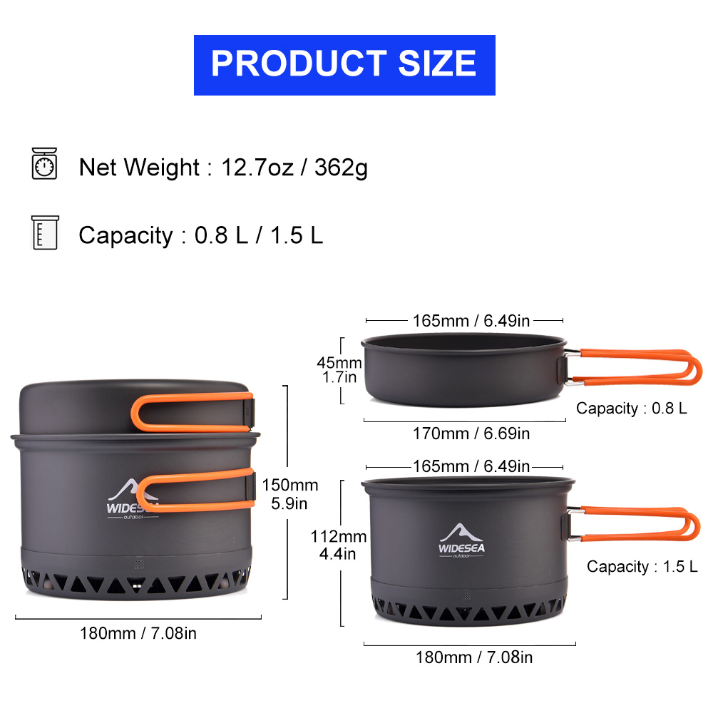 Widesea 캠핑 냄비 조리기구, 야외 요리 주전자  - Camping Cooking And Dining Set 리뷰 및 가격