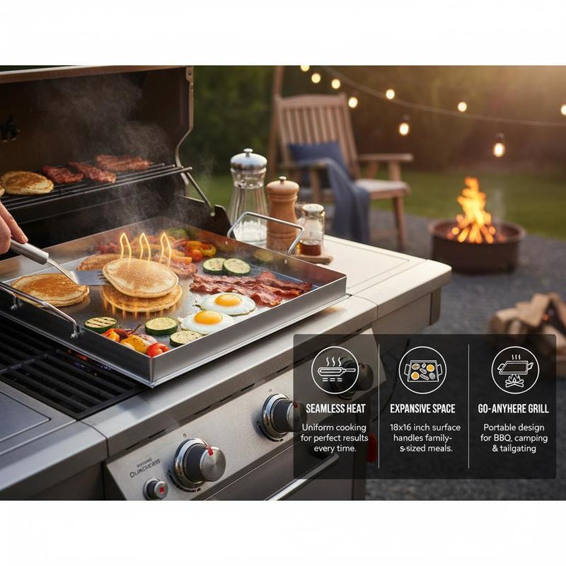 범용 플랫탑 그리들 18x16인치 캠핑, 테일게이팅 파 - Camping Cooking Hot Plate 리뷰 및 가격