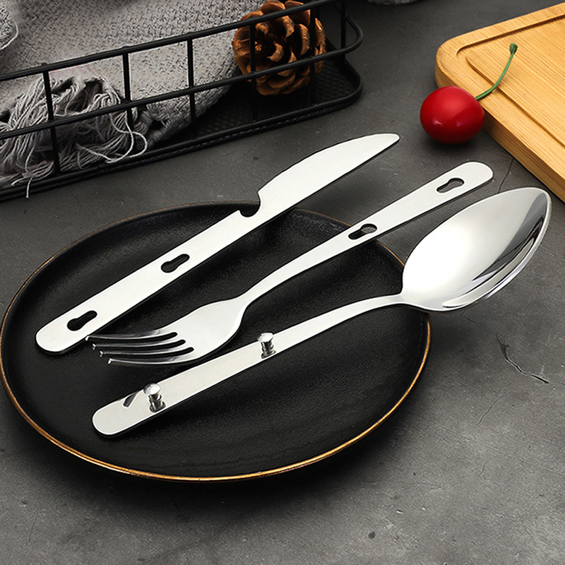 3개 세트 휴대용 스테인리스 식기 접이식 나이프 수저  - Camping Cooking And Dining Set 리뷰 및 가격