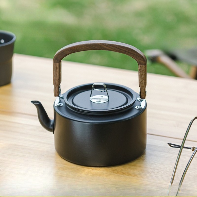 1.2L 경량 알루미늄 합금 캠핑 주전자 나무 손잡이  - Camping Cooking Mesh 리뷰 및 가격