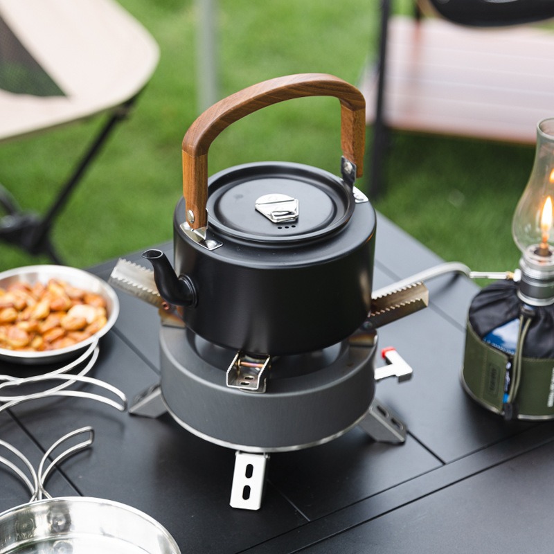 1.2L 경량 알루미늄 합금 캠핑 주전자 나무 손잡이  - Camping Cooking Mesh 리뷰 및 가격