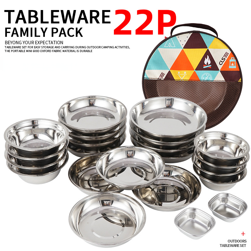 새로운 캠핑용 휴대용 식기 세트 22종 야외 캠핑 식기 - Camping Cooking And Dining Set 리뷰 및 가격